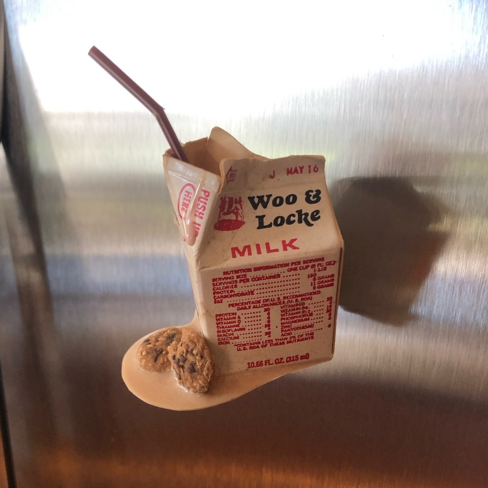 Woo & Locke Milk and Cookies Magnet Carton Box Food Drink Dairies Straw Vintage - Picture 2 of 10